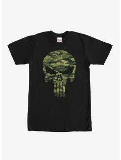 Marvel Punisher Camo Skull Symbol T-Shirt
