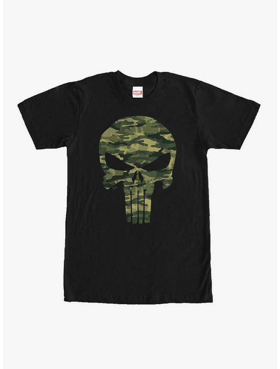 Marvel Punisher Camo Skull Symbol T-Shirt 1 Marvel Punisher Camo Skull Symbol T-Shirt